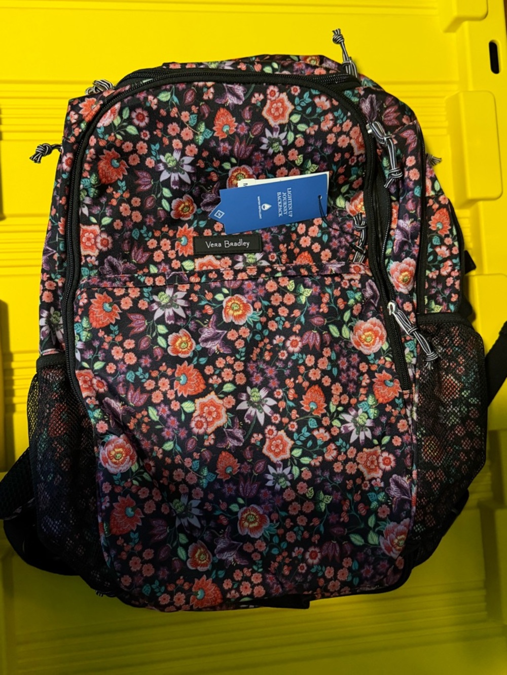 Vera Bradley Black Floral Multi-Color Backpack